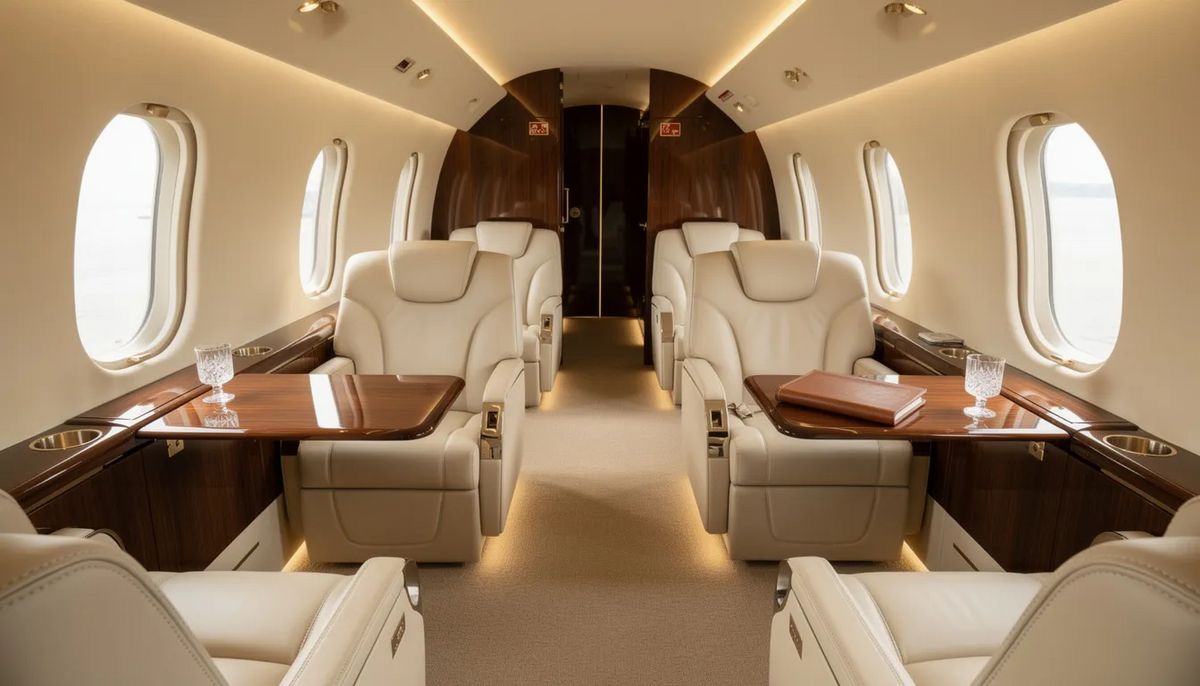 Private jet interior